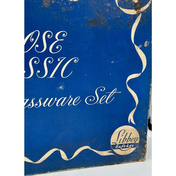 Vintage Libbey Rose Classic Glasses Set – 1950s Hostess Safedge 8pc - Picture 2 of 9